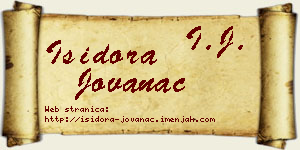 Isidora Jovanac vizit kartica